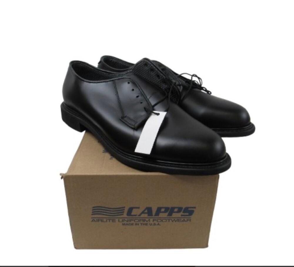 New Capps Commander Black Leather Uniform Shoes, Men’s Size: 13 D